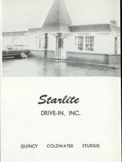 Starlite Drive-In (Alamo Drive-In) - From 1960S Coldwater High Year Book (newer photo)
